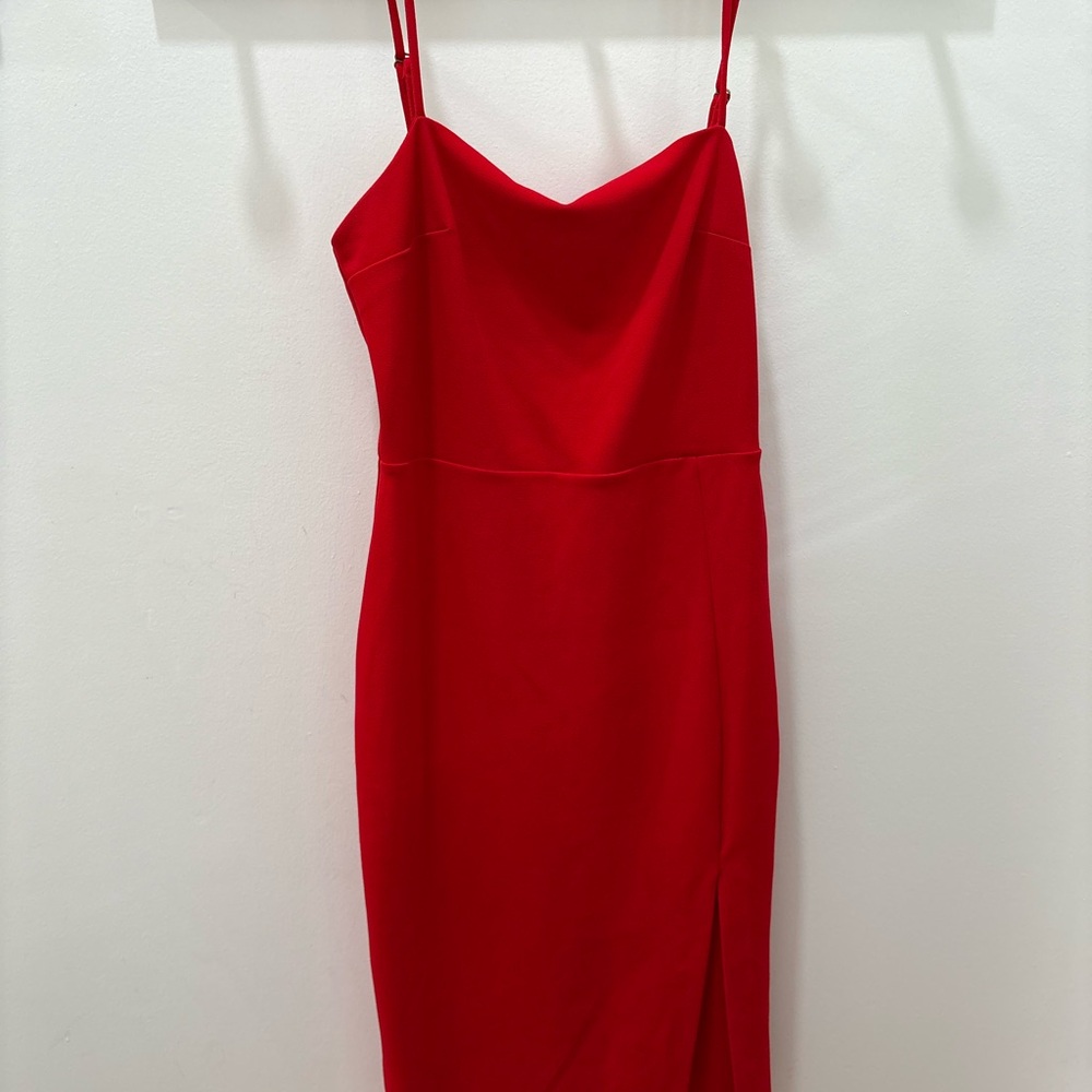 Express Strapless Red Dress